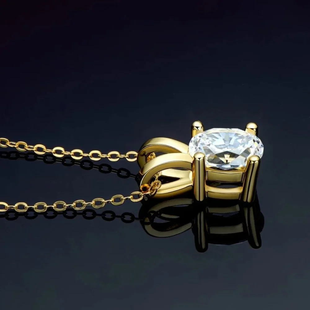 Certified 1ct. t.w. Oval Diamond Brilliant Cut Necklace - Picture 3 of 16